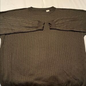 Men's Olive Cable Knit Silk Sweater